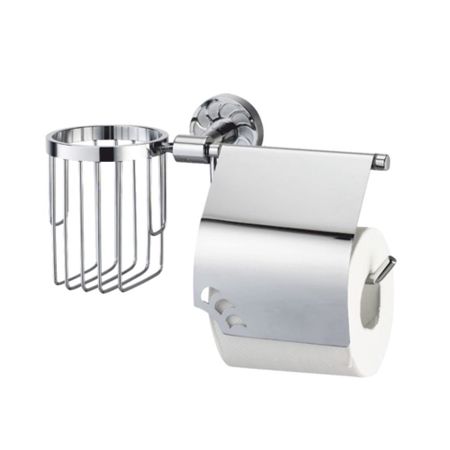 Держатель для туалетной бумаги WasserKraft Isen с крышкой металл/пластик хром (K-4059)
