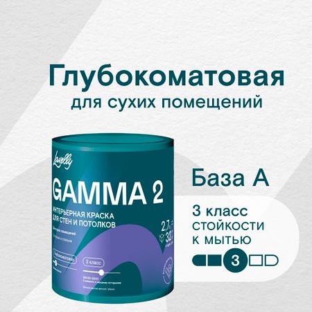 Краска интерьерная Lavelly Gamma 2 база А белая 2,7 л