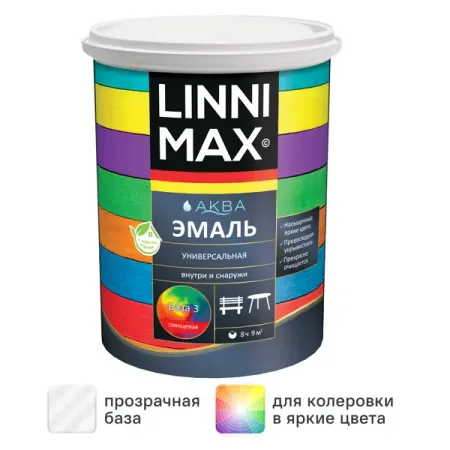 Эмаль Linnimax цвет прозрачный глянцевый база Б3 0.85 л прозрачный фильтр для воды talk satisfied 50 mesh