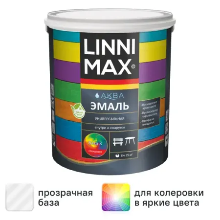 Эмаль Linnimax цвет прозрачный глянцевый база Б3 2.35 л прозрачный фильтр для воды talk satisfied 50 mesh