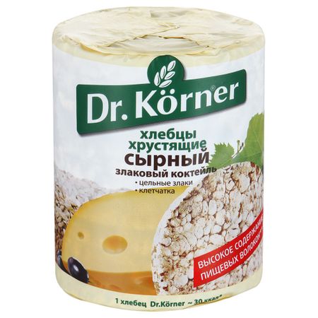 Хлебцы хрустящие Dr. Korner Злаковый коктейль сырный 100 г хлебцы макфа хрустящие зерновые пшеничные 100 г