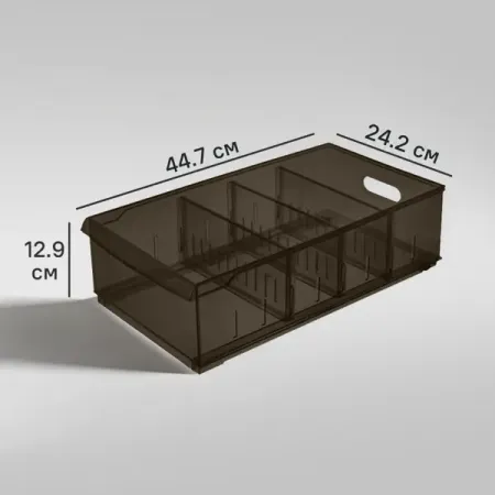Контейнер для хранения Optima 24.2x12.9x44.7 см полипропилен цвет коричневый