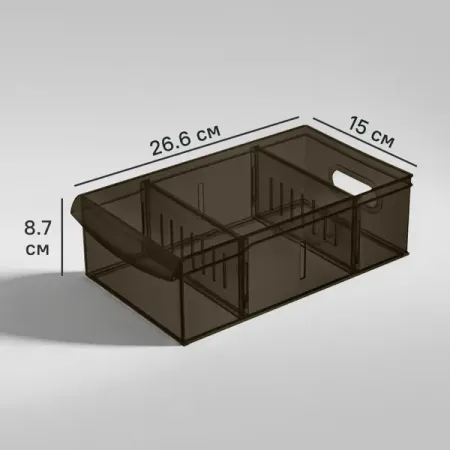 Контейнер для хранения Optima 15x8.7x26.6 см полипропилен цвет коричневый
