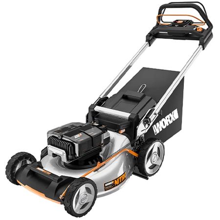 Газонокосилка аккумуляторная самоходная WORX WG761E 80В 51см, бесщеточная, 4Ач х4, BASECAMP 4 х1А, коробка