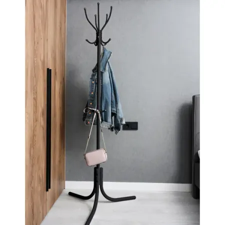 Вешалка напольная Nika ВК5-LM/Ч 65x179x65 см сталь цвет черный