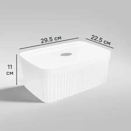 Коробка с крышкой для хранения Velvet 29.5x11x22.5 см полипропилен цвет белый