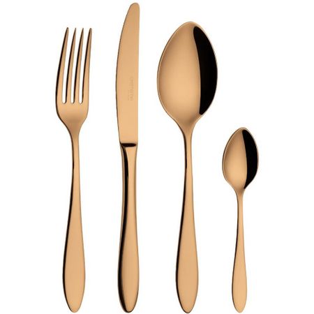 Набор столовых приборов Cristema Colombo зеркальный медный на 6 персон 24 предмета