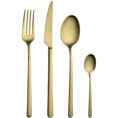 Набор столовых приборов Cristema Tokyo матовый золотистый на 6 персон 24 предмета заготовка для декорирования devente эллипсы 50x33 мм 8 штук