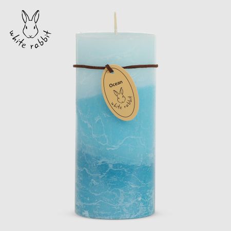 Свеча ароматическая трехцветная White Rabbit океан 7х15 см