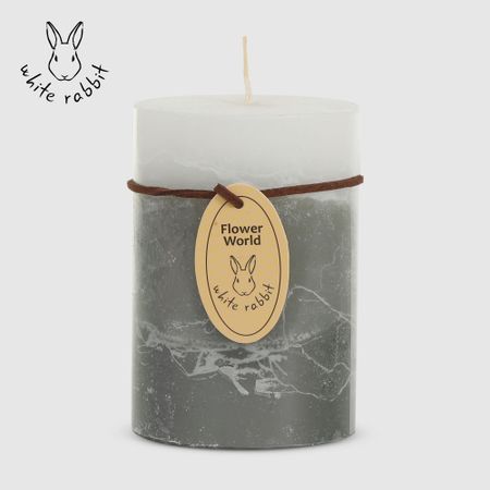 Свеча ароматическая трехцветная White Rabbit цветочный мир 7х10 см