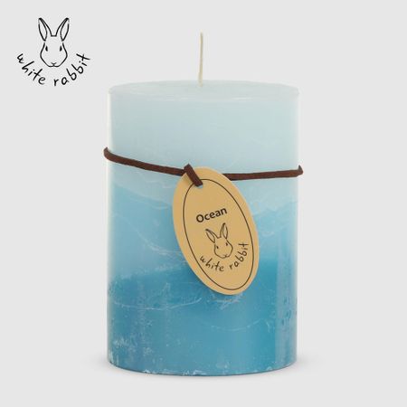 Свеча ароматическая трехцветная White Rabbit океан 7х10 см