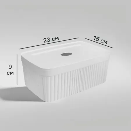 Коробка с крышкой для хранения Velvet 23x9x15 см полипропилен цвет светло-серый