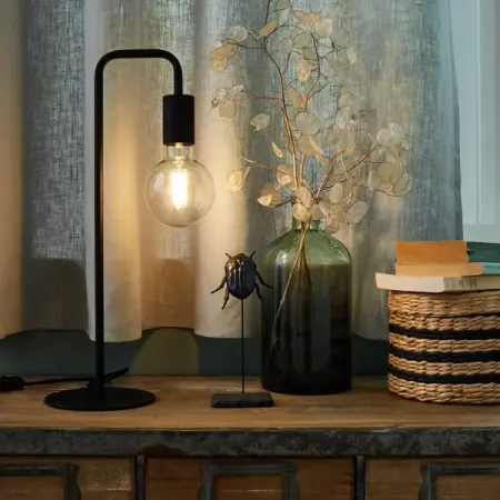 Настольная лампа декоративная Inspire LINA цвет черный