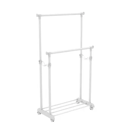 Вешалка напольная 2 штанги 86x166x44 см металл цвет белый золотая напольная вешалка для полотенец frunnshy