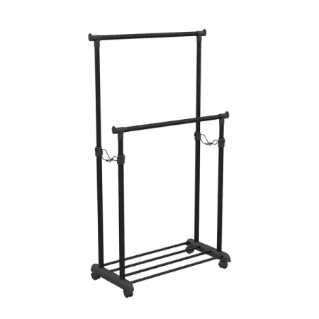 Вешалка напольная 2 штанги 86x166x44 см металл цвет черный золотая напольная вешалка для полотенец frunnshy