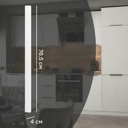 Угол для кухонного шкафа Инта 4x76.5 см Delinia ID МДФ цвет белый huano микропереключатель для мыши синяя оболочка белая точка 20 млн циклов