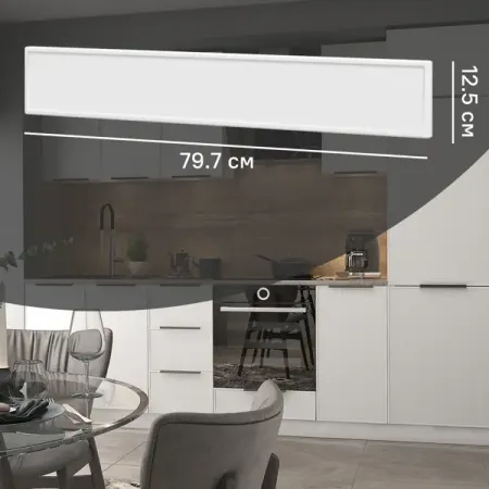 Фасад для кухонного ящика Инта 79.7x12.5 см Delinia ID МДФ цвет белый tinyhob антикварные бронзовые ручки для шкафа в стиле ретро гардеробная спальня обувные шкафы для ящика ручка для гардероба с винтами