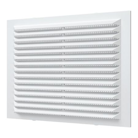 Решетка вентиляционная пластиковая приточно-вытяжная Era С 138х138 мм с сеткой белая