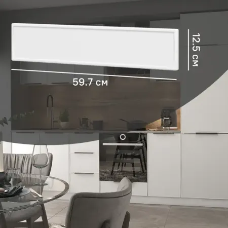 Фасад для кухонного ящика Инта 59.7x12.5 см Delinia ID МДФ цвет белый tinyhob антикварные бронзовые ручки для шкафа в стиле ретро гардеробная спальня обувные шкафы для ящика ручка для гардероба с винтами