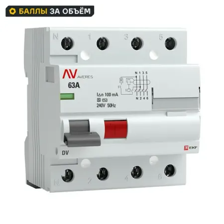 УЗО EKF Averes 4P 63 А 100 мА 10 кА считыватель и записывающее устройство для животных rfid 125 кгц 134 2 кгц iso11784 85 fdx с sdk