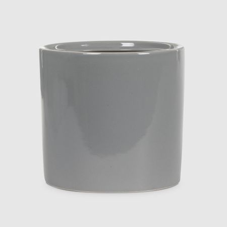 Кашпо Гончар Лидер малый светло-серый,d-12 см, h-10 см., v-0,7 л. кашпо с рельефными полосками керамика 8х8 12 07330 202306 110