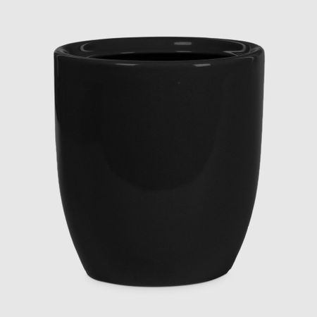 Кашпо Гончар Идеал малый черный,d-17 см, h-16 см., v-2,1 л. кашпо с рельефными полосками керамика 8х8 12 07330 202306 110