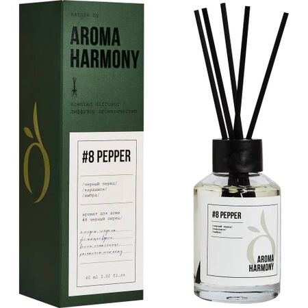 Диффузор ароматический Aroma Harmony 8 Pepper 60 мл диффузор ароматический noor розовое дерево кардамон удовое дерево пачули амбра мускус мандарин 110мл flame rd033 110