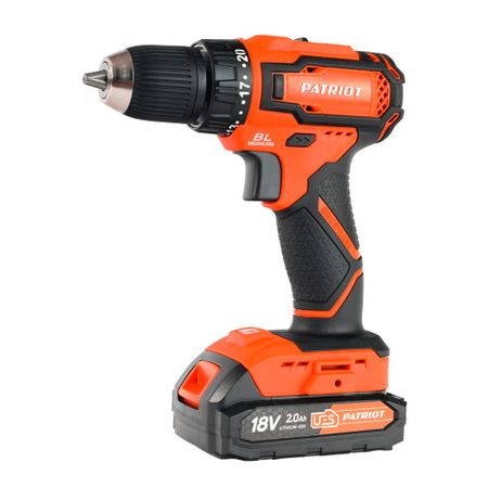 Дрель-шуруповерт аккумуляторная бесщеточная Patriot BR 207UES BL 18 В 2 Ач Li-Ion 2 АКБ и ЗУ (180301507)