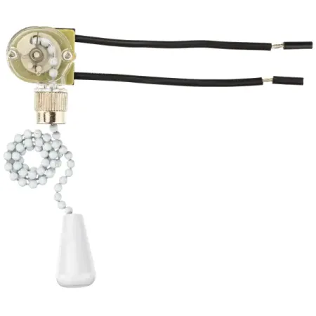 Выключатель на цепочке 20 см цвет белый