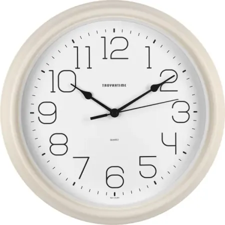 Часы настенные Troykatime круглые пластик цвет кремовый бесшумные ø31 см настенные часы oeny 80 см