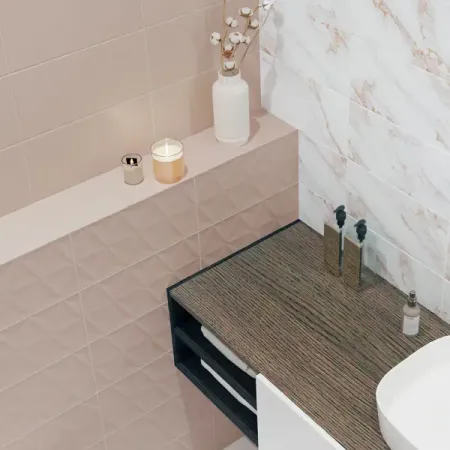 Плитка настенная Mersey Mono-R 20x40 см 1.2 м² матовая цвет розовый