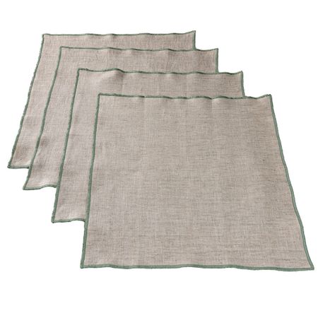 Салфетки сервировочные Rusby 35х35 см лен зеленые (4 шт.)