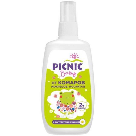 Спрей от комаров для детей от 1 года средство репеллентное Baby Picnic/Пикник 120мл