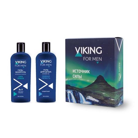Набор подарочный Источник силы Viking/Викинг: Гель-шампунь 2 в 1 сила прибоя 300мл+Гель для душа ледяная свежесть 300мл александр владимирович мазин викинг