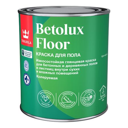Краска Tikkurila/Tikkivala Betolux Floor для полов белая глянцевая база A 0,9 л