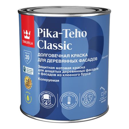 Краска фасадная по дереву Tikkurila/Tikkivala Pika-Teho Classic водно-дисперсионная база C бесцветная 0,9 л выжигание по дереву основы для выжигания веселые щенки