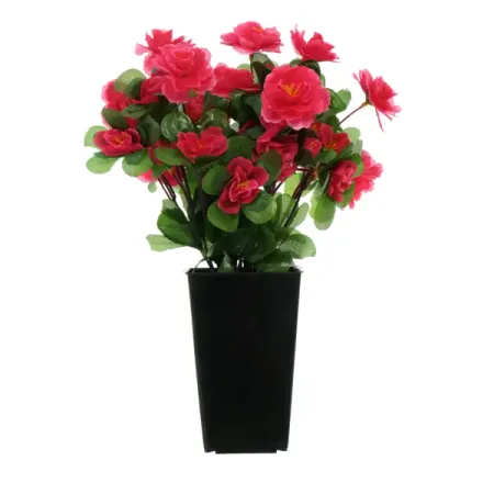 Искусственное растение в горшке азалия h30 см цвет малиновый