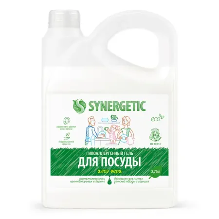 Гель для мытья посуды Synergetic алоэ вера 2.75л