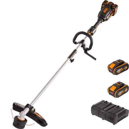 Триммер аккумуляторный бесщёточный Worx WG186E.1 40 В АКБ и ЗУ входит в комплект
