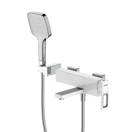 Смеситель для ванны Gappo Eder GL3201-8 однорычажный с лейкой и шлангом цвет белый хром
