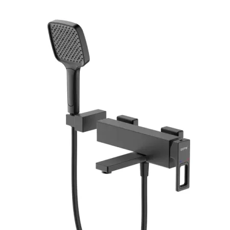 Смеситель для ванны Gappo Eder GL3201-6 однорычажный с лейкой и шлангом цвет черный матовый смеситель для ванны dorff norma длинный излив