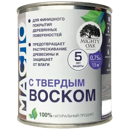 Масло с твердым воском Mighty Oak цвет графит 0.75 л