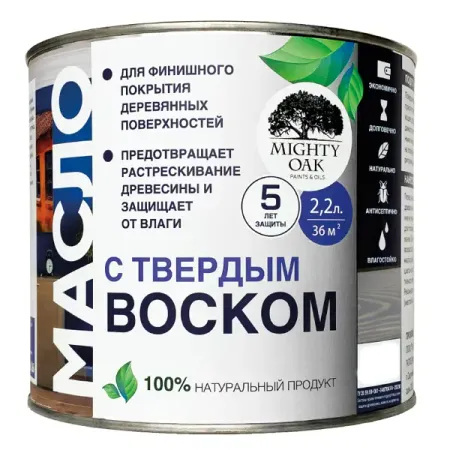 Масло с твердым воском Mighty Oak цвет графит 2.2 л
