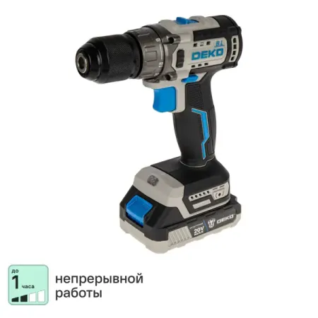 Дрель-шуруповерт аккумуляторная бесщёточная Deko ZKCD20V, 20 В Li-ion 2x2 Ач aneerpower беспроводная дрель 12в 16в 21в 25в
