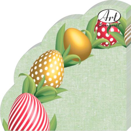 Салфетки Art bouquet бумажные пасхальный венок 3сл 12л пасхальный ник