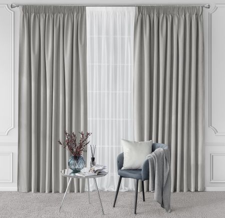 Комплект штор с подхватами Togas Квентин серый 260x300 см 4 предмета