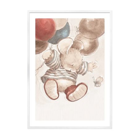 Постер Лакарт Дизайн Мышонок в белой деревянной раме 50х70 см людмила васильевна доманская как мышонок мурик норку искал