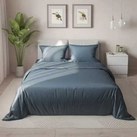 Комплект постельного белья Mona Liza полутораспальный сатин сине-зеленый