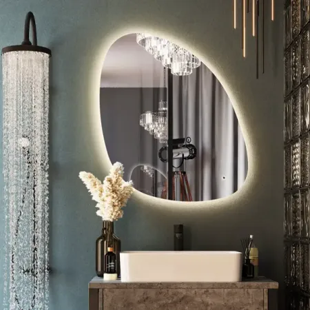 Зеркало для ванной Omega Glass Дижон Плюс SD74 60x85 см асимметричное с подсветкой