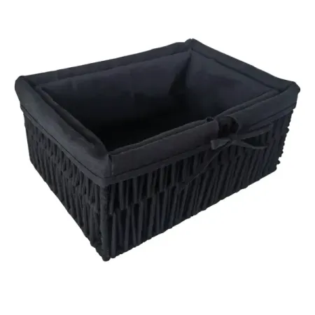 Корзина для хранения 34x24x15 см, 30x20x13 см полиэстер цвет черный 2 шт